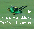What appears to be a full-size lawnmower is really a remote control model airplane.